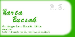 marta bucsak business card