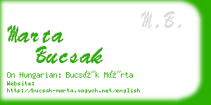 marta bucsak business card
